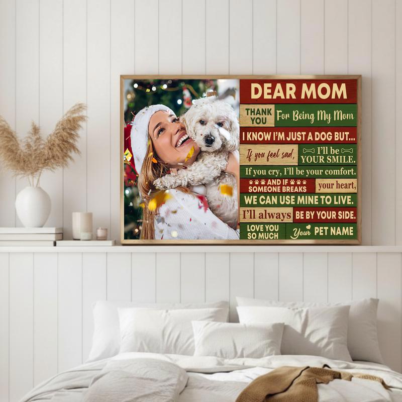 Cherished Bond - Dog Mom's Personalized Quote Christmas Canvas