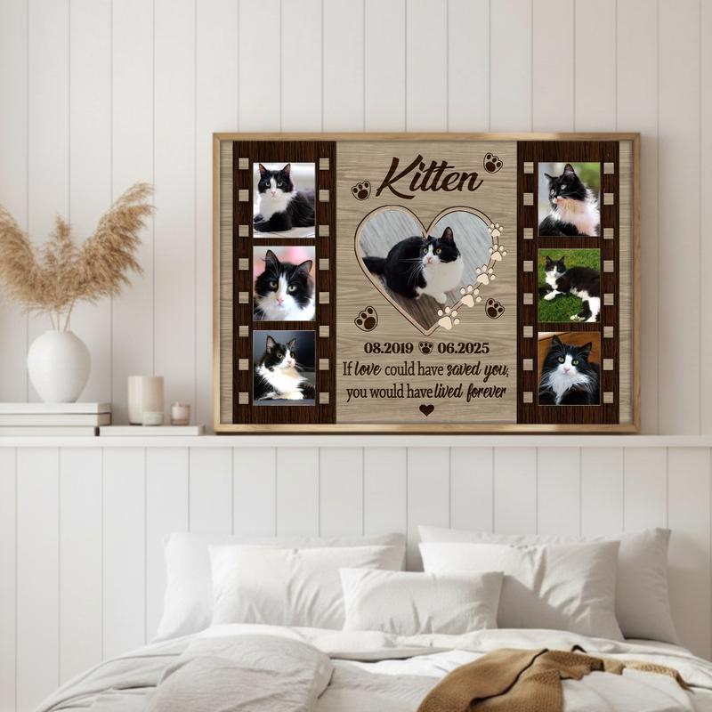 Cherished Cat Memorial Canvas - Personalized Farmhouse Tribute