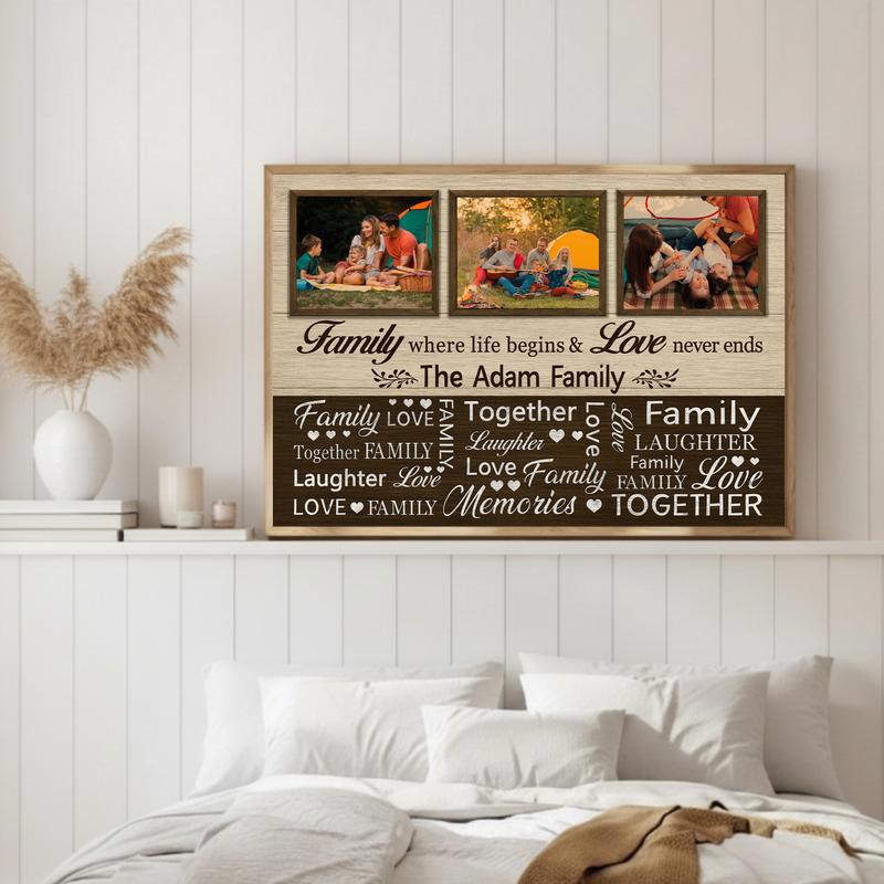 Cherished Christmas Memories - Rustic Quote & Photo Canvas