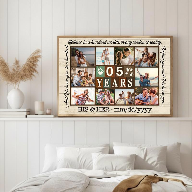 Cherished Years Together - Personalized Photo Collage Canvas Gift