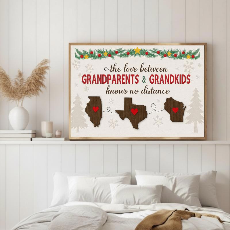 Christmas Custom Long Distance Grandparents And Grandkids Canvas
