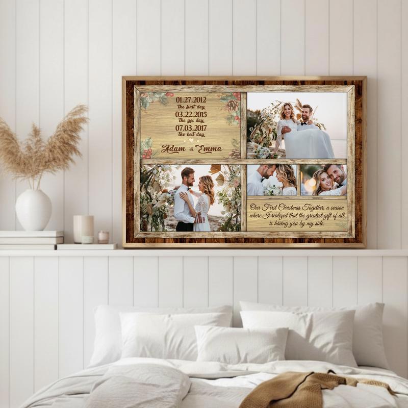 Chronicle Your Love Story - Custom Photo Timeline Christmas Canvas