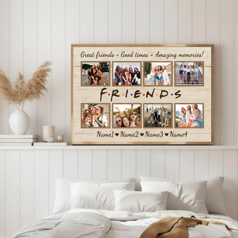 Custom Best Friend Photo Collage Canvas - Unique Friendship Gift