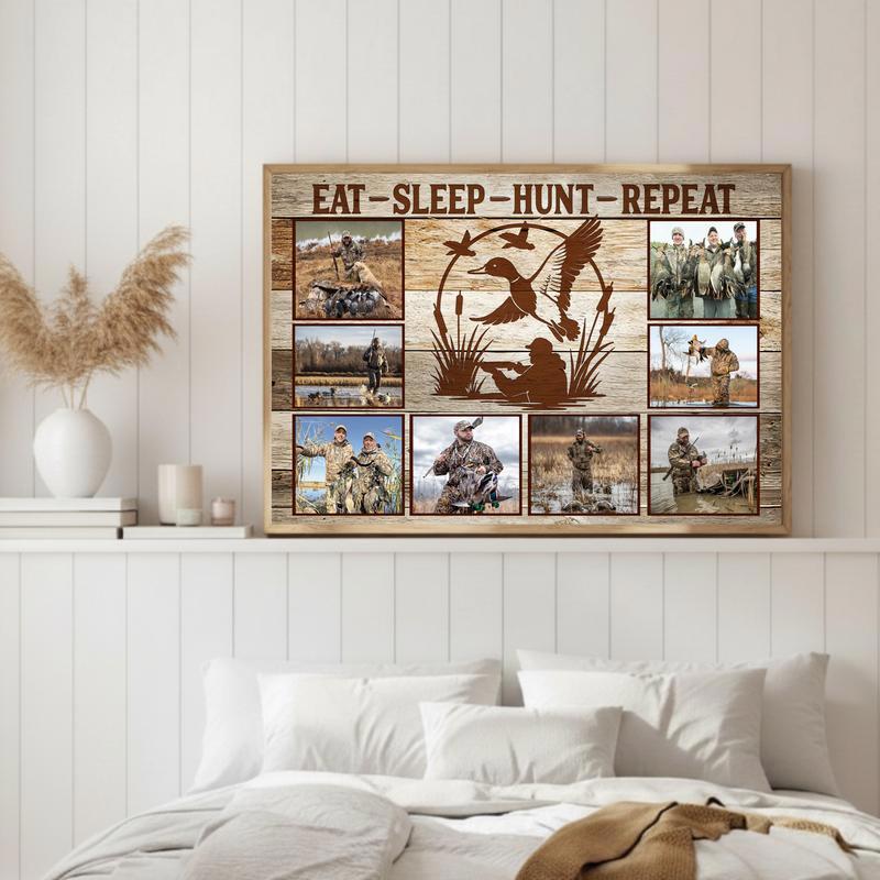 Custom Duck Hunter Photo Canvas - Rustic Waterfowl Collage Gift