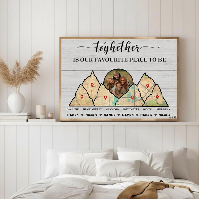 Memories on a Map Personalized Family Keepsake Canvas