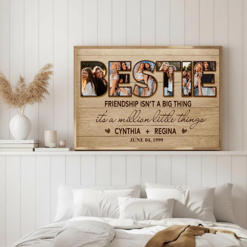 Custom Farmhouse Photo Collage Gift For Your Bestie Canvas