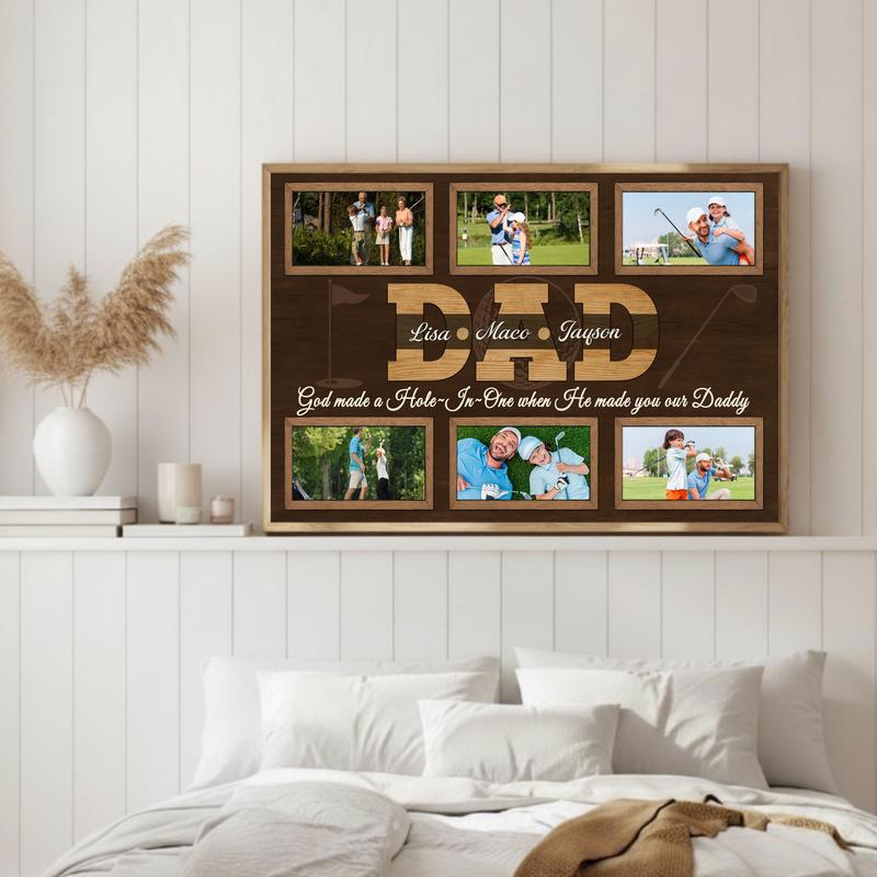 Custom Golf Dad Photo Canvas - Father's Day Or Birthday Gift