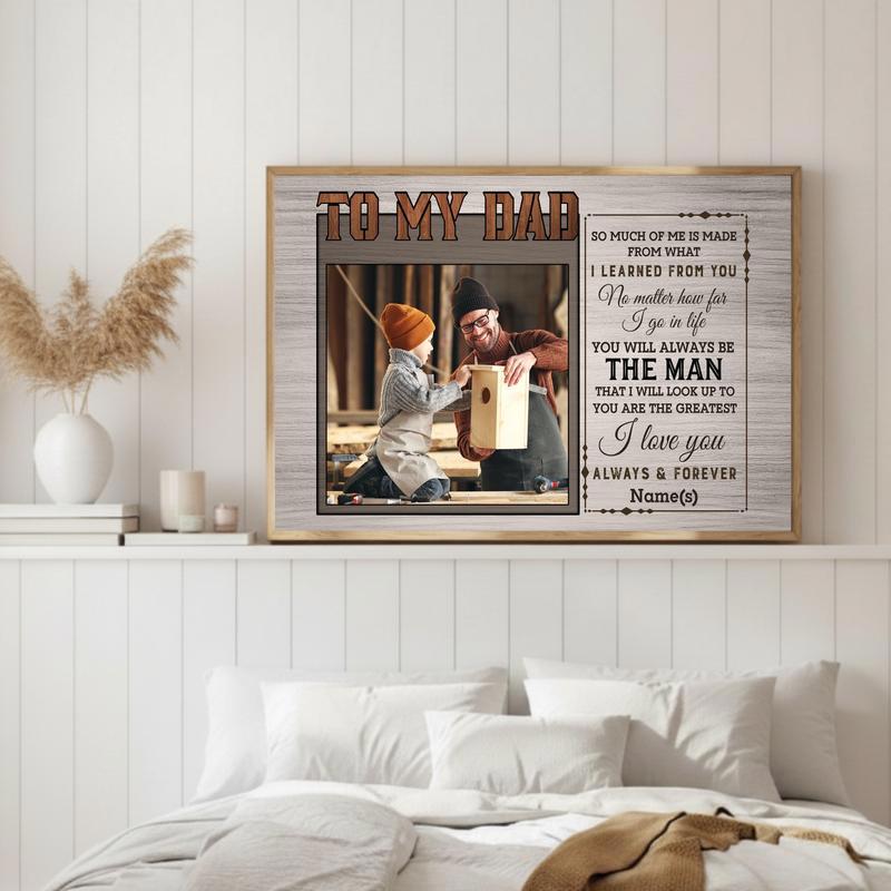 My Mechanic Dad's Shop Personalized Garage Photo Canvas