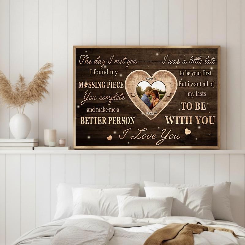 Custom Puzzle Piece Canvas For Couples - Anniversary Love Gift
