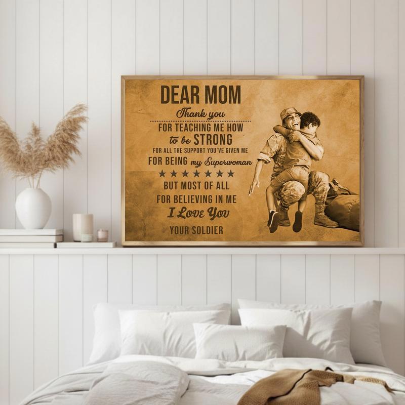 Veteran Mom's Custom Photo Wall Art Canvas