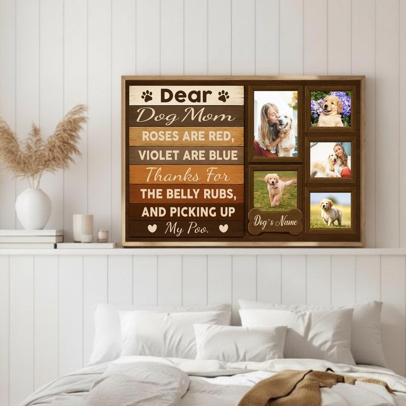 Dog Mom Photo Collage Canvas - Personalized Pet Lover Gift