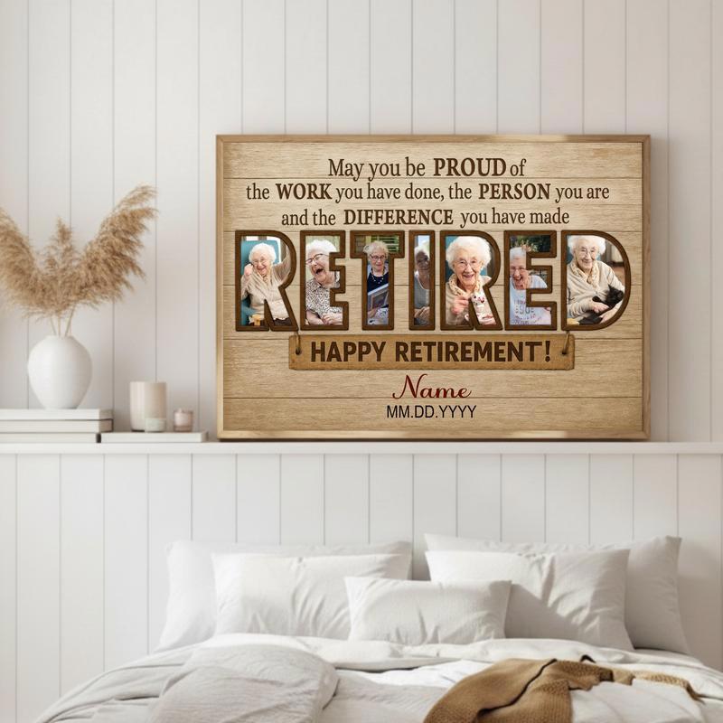 Farmhouse Photo Collage Keepsake, A Special Retirement Canvas
