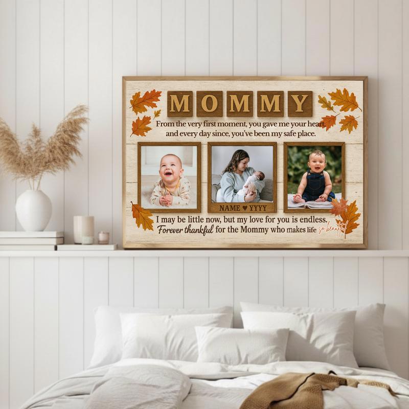 First Thanksgiving Keepsake Photo Collage For Mom Canvas
