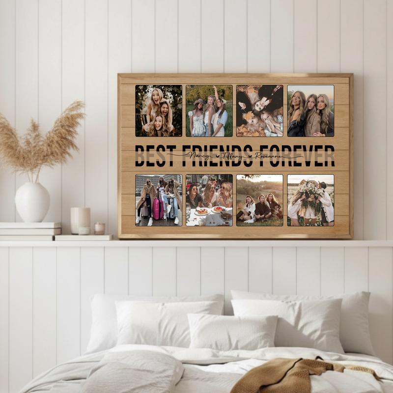 For My Bestie - Personalized Rustic Photo Keepsake Canvas