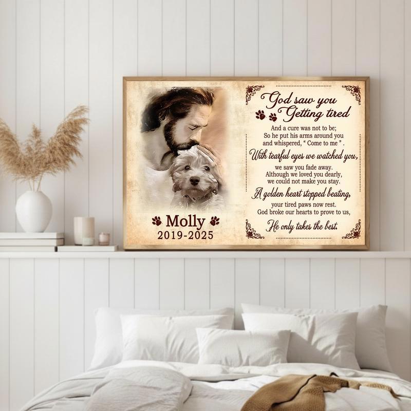 Forever Loved Dog Memorial Portrait - Angel Pet Loss Tribute Canvas