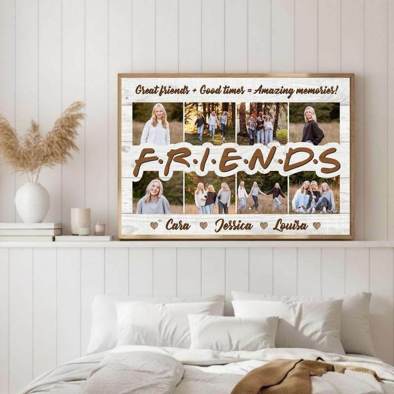 Friendship's Heartfelt Keepsake, Custom Photo Collage Canvas