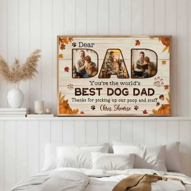 Fun Gift Father’s Day - Custom Best Dog Dad Photo Collage Canvas