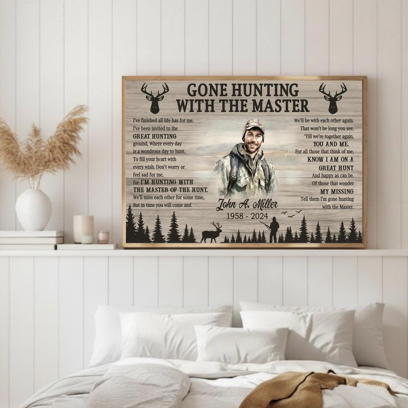 Gone Hunting With The Master Memorial Keepsake Canvas