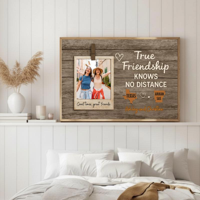 Keep Us Close - Custom States & Photo Friendship Canvas