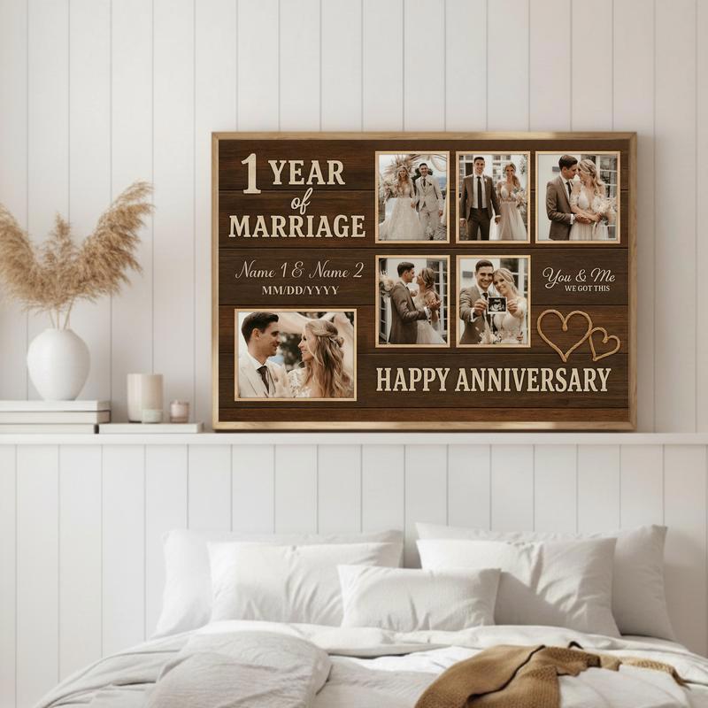 Milestone 1 Year Personalized Photo Collage Keepsake Canvas