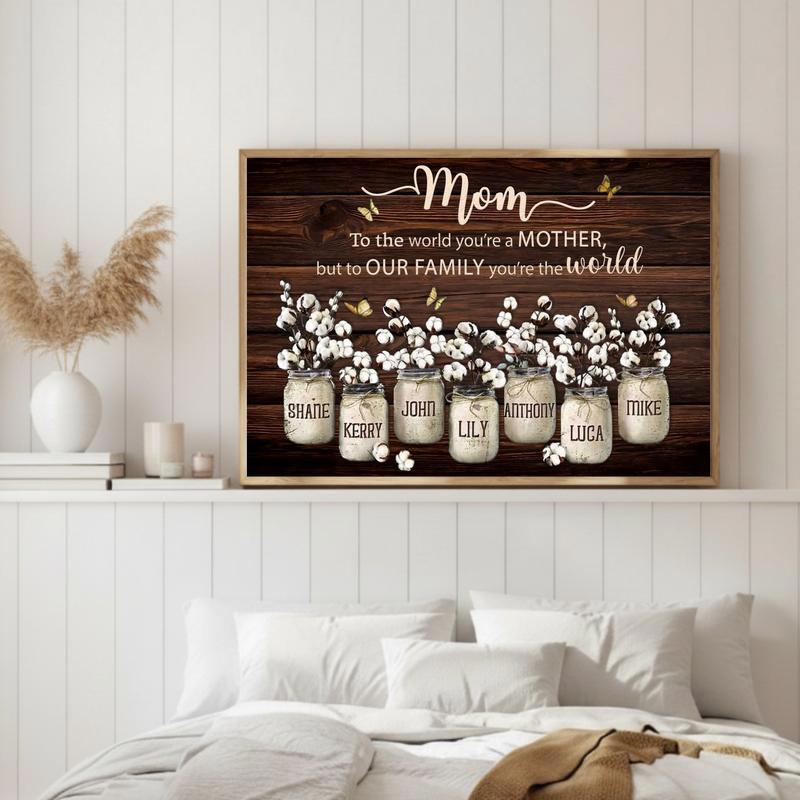 Bloom of Memories Mom's Personalized Photo Jar Canvas