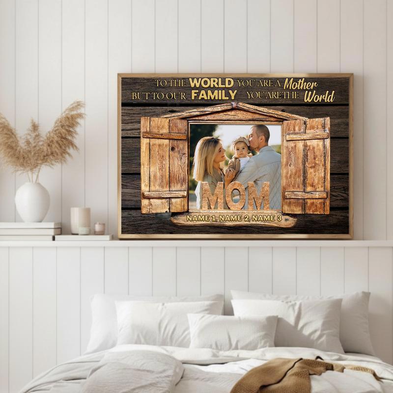 A Mother's World Personalized Photo Canvas Gift Keepsake