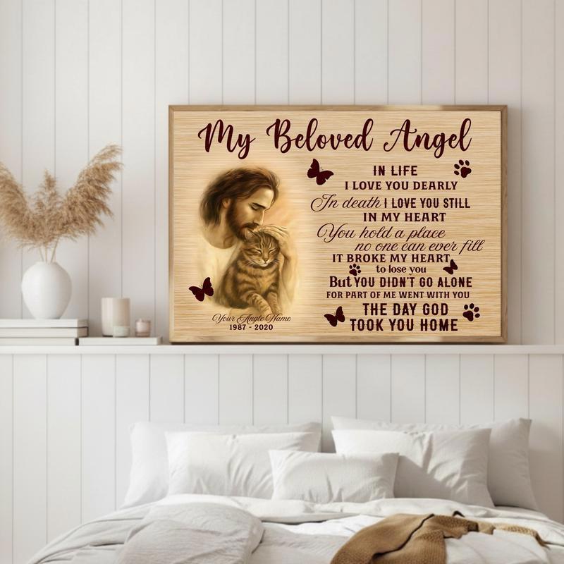 Angel Wings Memorial Canvas A Custom Cat Photo Keepsake