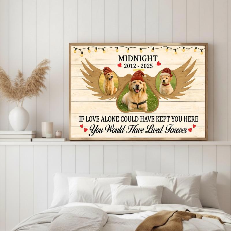 Our Angel Dog Personalized Farmhouse Christmas Canvas
