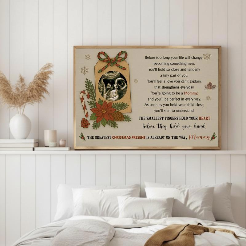 "Our Christmas Miracle" Personalized Ultrasound Gift Canvas