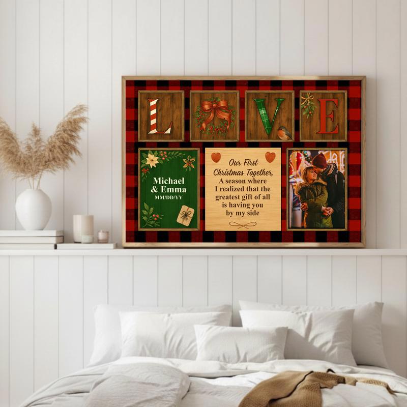 Our First Christmas Together - Custom Newlywed Couple Canvas