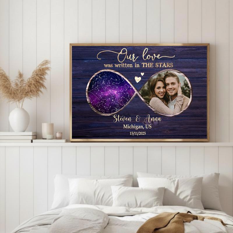 Our Love Was Written In The Stars - Custom Star Map Couple Canvas