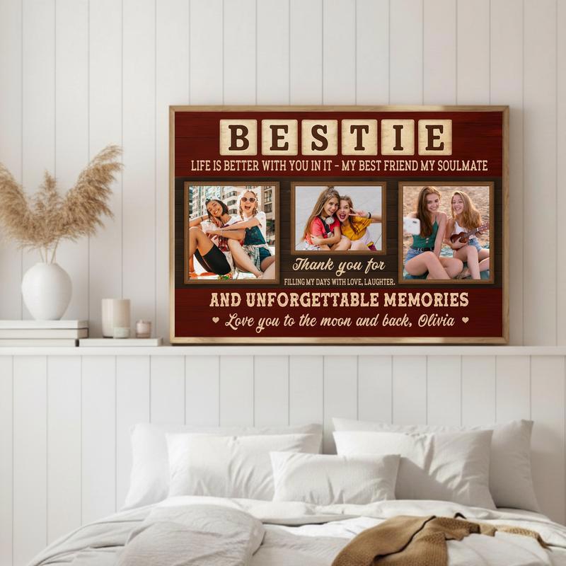 Personalized Best Friend Canvas - Unique Gift For Bestie Birthday