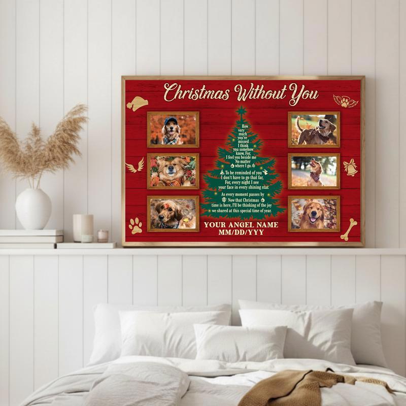 Personalized "Christmas Without You" Dog Remembrance Canvas