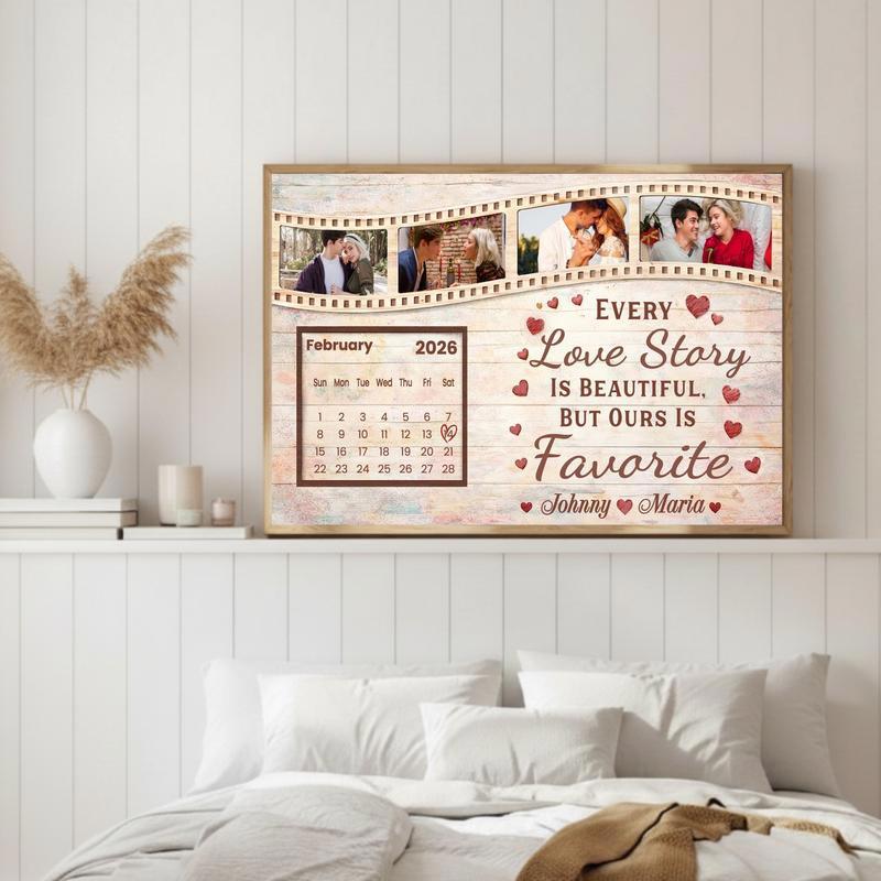 Personalized Couple Film Strip Photo Collage Valentine Canvas Canvas