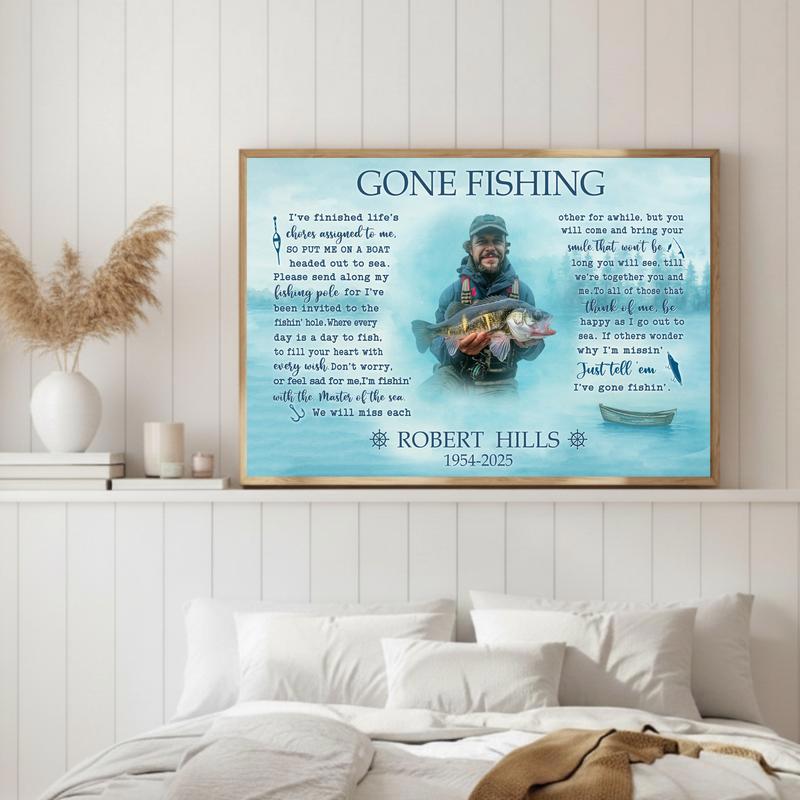Personalized Fisherman Tribute - Gone Fishing Canvas