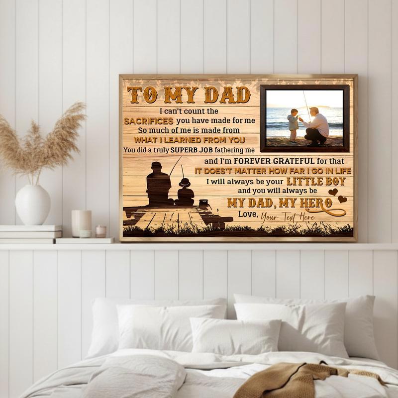Dad's Custom Fishing Memories Canvas Keepsake from Son