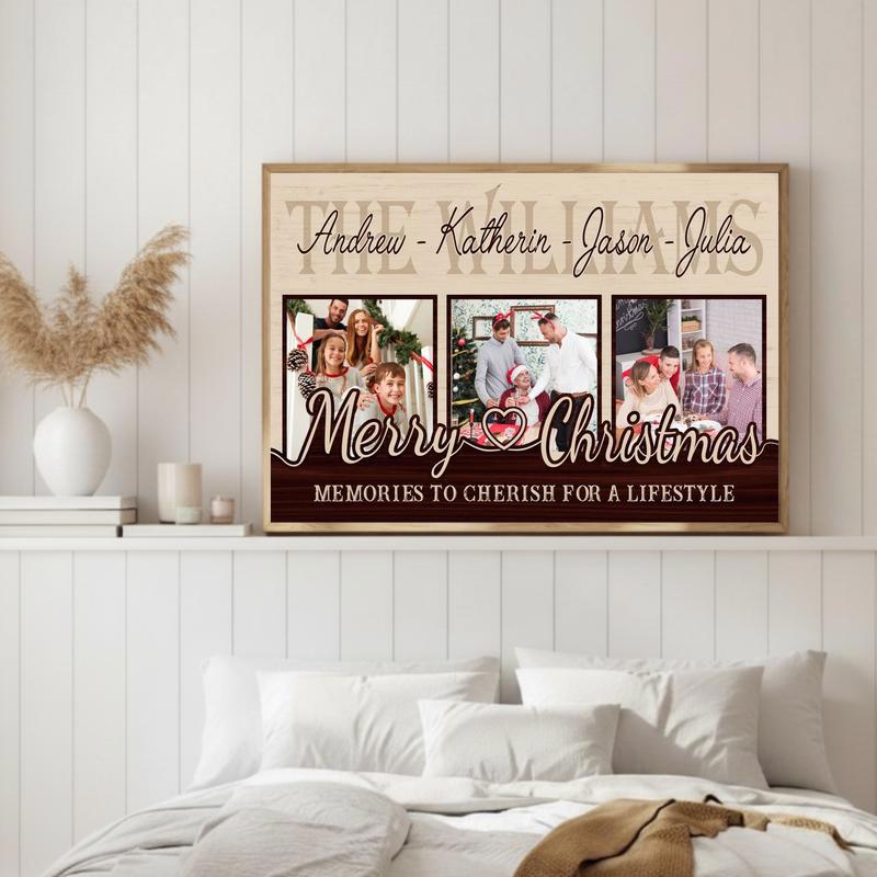 Personalized Photo Collage Canvas For Family Holiday Memories