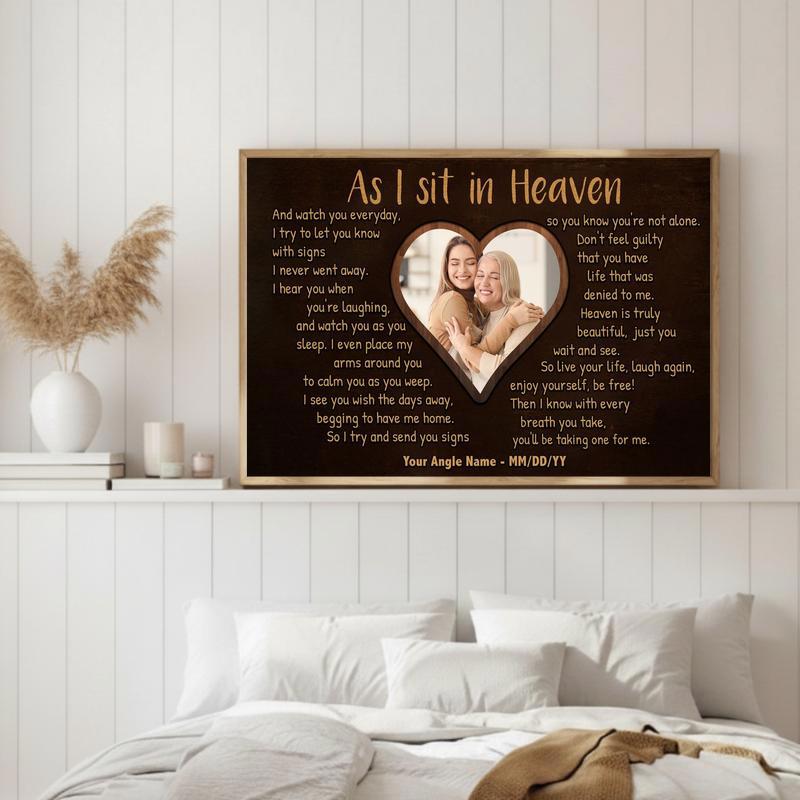 Personalized Poem Keepsake - "As I Sit In Heaven" Memorial Canvas