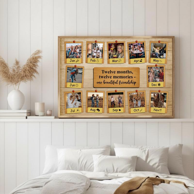 Personalized Rustic Keepsake Photo Collage For Bestie Canvas