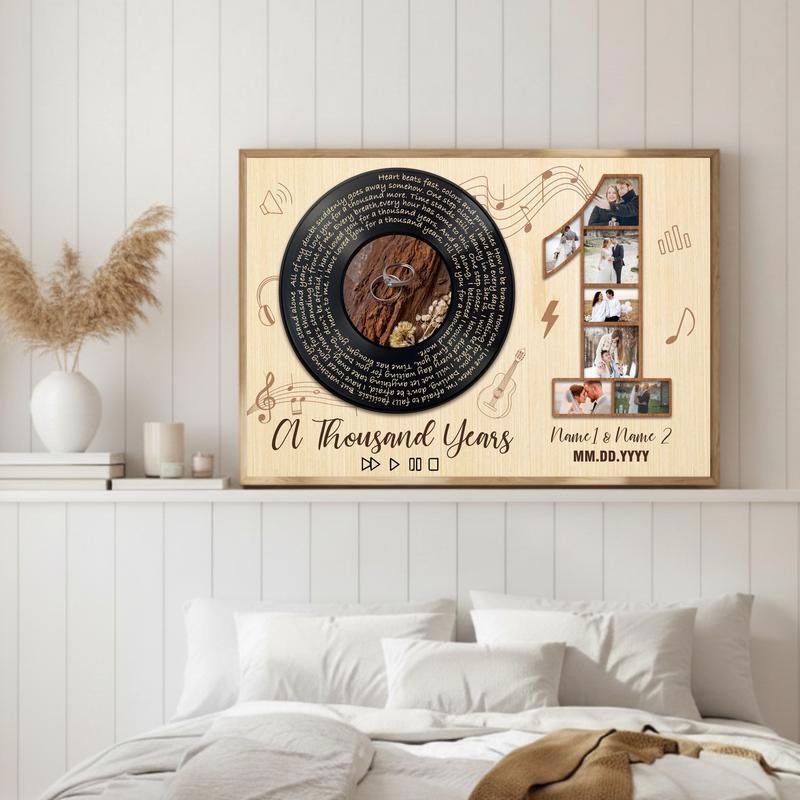Personalized Valentine Gift - 1st Anniversary With Song Canvas