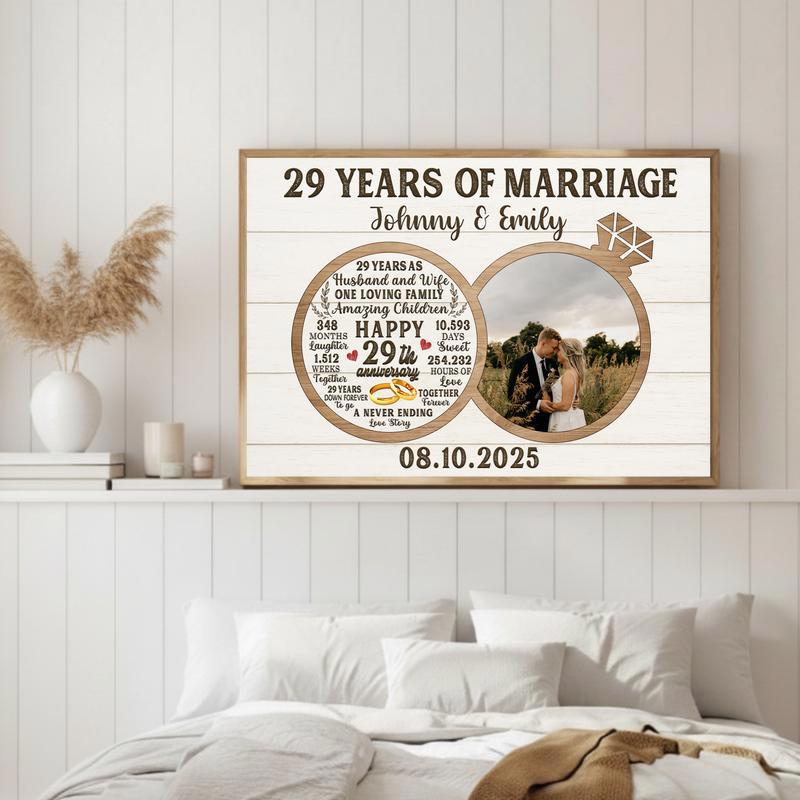 Personalized 29 Year Together Anniversary Photo Collage Canvas