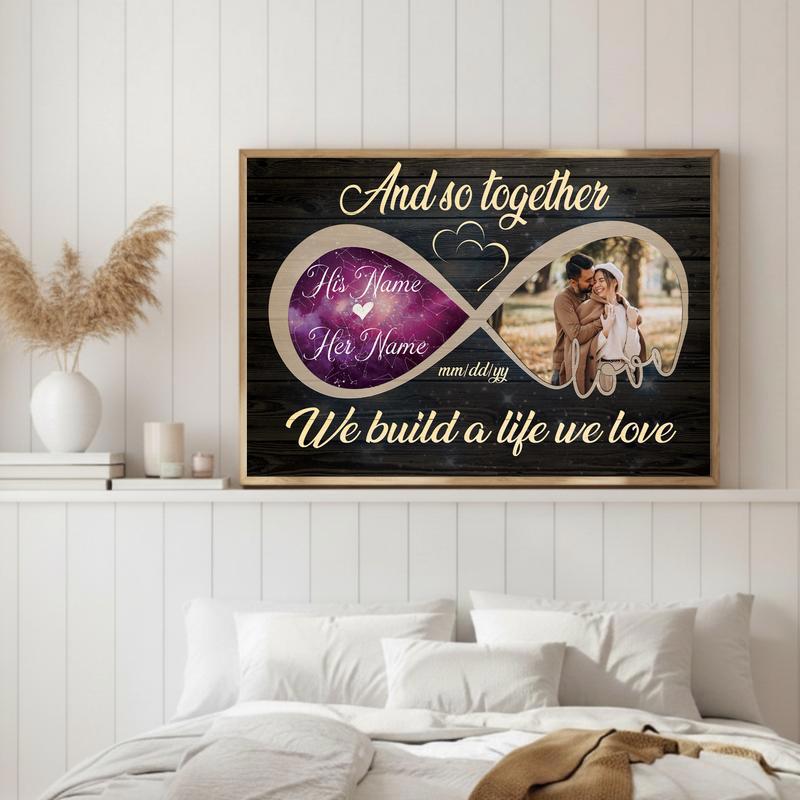 Romantic Star Map & Photo Couple Canvas - Valentine's Day Gift