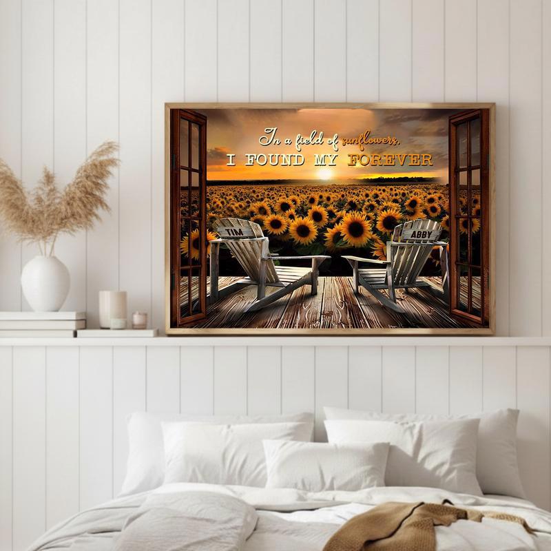 Love Blooms, Found My Forever Sunflower Canvas Gift