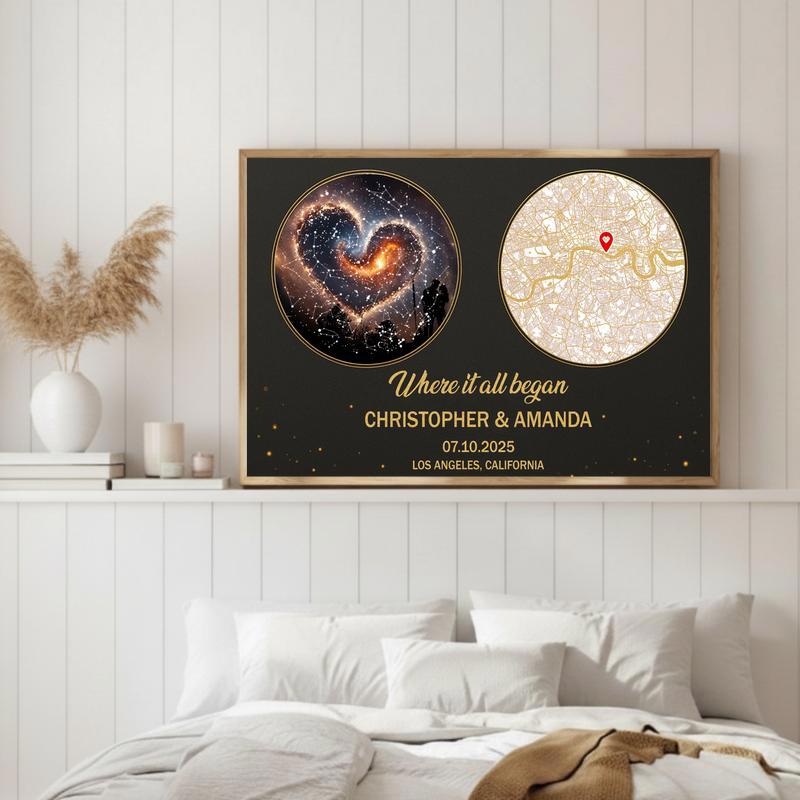 The Map Of Where Our Story Began - Custom First Date Canvas