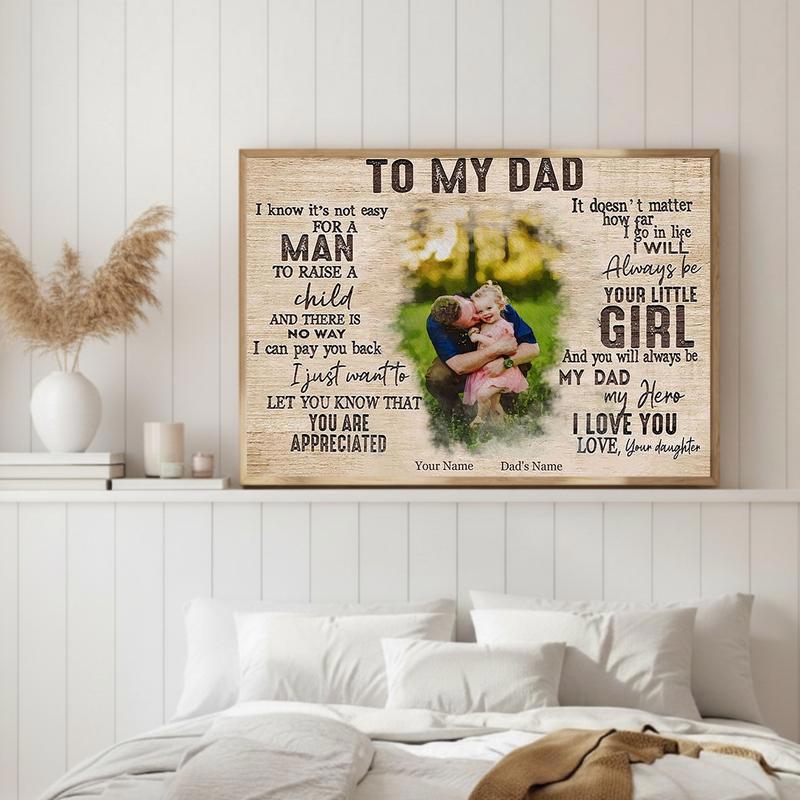 A Daughter's Heart Custom Dad Canvas Gift Keepsake