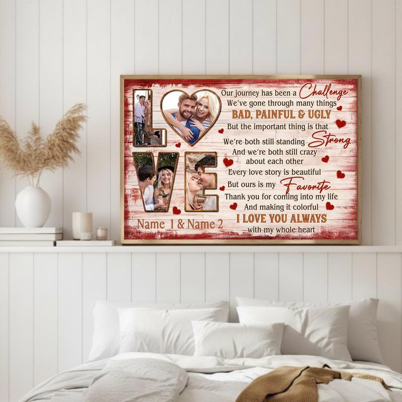 Valentine’s Day Gift Ideas - Custom Couple Photo Collage Canvas Canvas