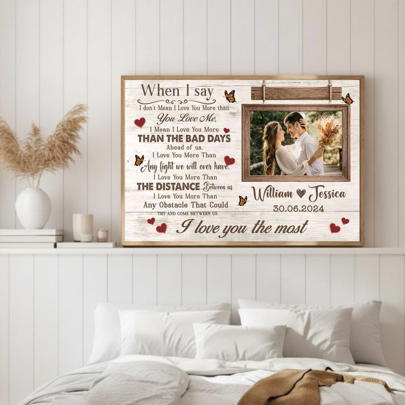 "When I Say I Love You More" Personalized Couple Canvas Print