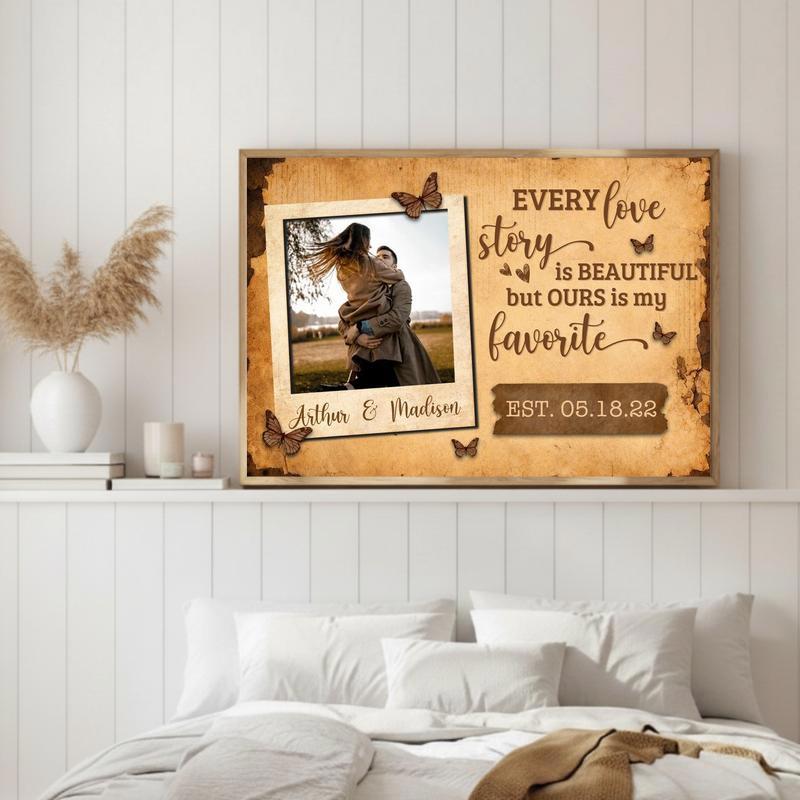 Your Beautiful Love Story Seen Through a Wooden Window Canvas