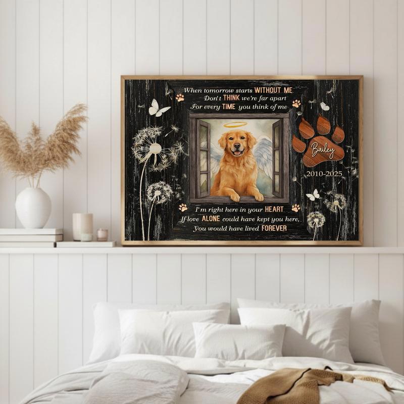 Your Dog's Loving Memory Rustic Photo Frame Canvas
