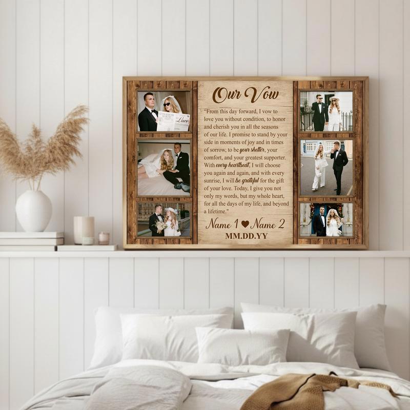 Your Sacred Wedding Vows Custom Photo Memory Canvas